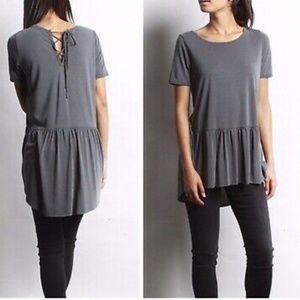 Mote Tunic Peplum High Low Tee